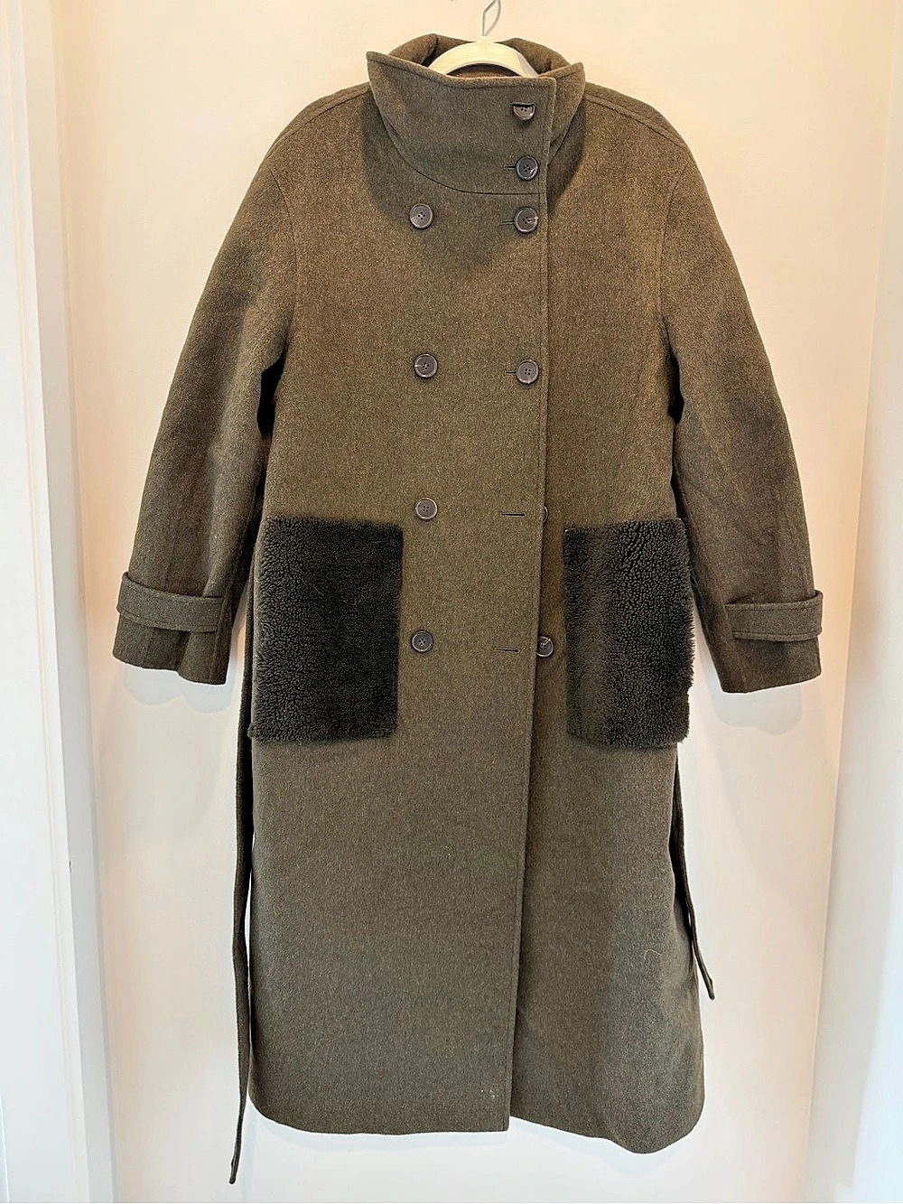 KUHO Cashmere Blend Wool Coat in Brown Like New